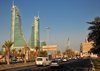 Manama, Bahrain: Bahrain Financial Harbour towers - BFH - looking east on King Faisal Highway - photo by M.Torres