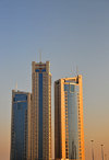 Manama, Bahrain: Abraj Al Lulu residential towers - Gold Pearl, Silver Pearl and the Black Pearl towers - freehold luxury apartments - architect Jafar Tukan - photo by M.Torres