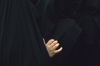 Iran: women - hand and black chadors - photo by W.Allgower