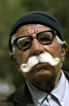 Iran - Hamadan: man with large moustache - photo by W.Allgower