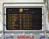 Erbil / Hewler, Kurdistan, Iraq: Erbil International Airport - arrivals board at the terminal building - flights to Europa and the Middle East - run by the Kurdistan Regional Government - Flight information board - photo by M.Torres