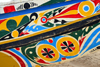 Nouakchott, Mauritania: ornate and colorful prow of a traditional fishing boat at  fishing harbor - fishing vessel built in wood- photo by M.Torres