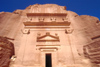 Saudi Arabia - Madain Salah / Madain Saleh / Hegra: Nabatean tomb entrance - Unesco world heritage site - photo by F.Rigaud