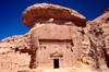 Saudi Arabia - Madain Salah / Madain Saleh / Hegra: tomb with hat- Unesco world heritage site - photo by F.Rigaud