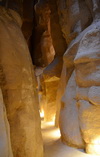 Al-Qarah, Al-Hofuf, Al-Ahsa Oasis, Eastern Province, Saudi Arabia: narrow passage in the Al-Nashab cave, Al-Qarah mountain / Jabal Al-Qarah / Al-shaba'an mountain - UNESCO world heritage site - photo by M.Torres
