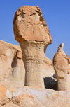 Al-Qarah, Al-Hofuf, Al-Ahsa Oasis, Eastern Province, Saudi Arabia: pair of hoodoos, erosion of Al-Qarah mountain / Jabal Al-Qarah, UNESCO world heritage site - photo by M.Torres