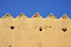 Al-Hofuf, Al-Ahsa Oasis, Eastern Province, Saudi Arabia: crenellated parapet - walls of Ibrahim Castle, a 16th century Ottoman fortress - UNESCO world heritage site - photo by M.Torres
