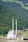 Uzungl, Trabzon province, Black Sea region, Turkey: mosque and Uzungl lake - photo by W.Allgwer